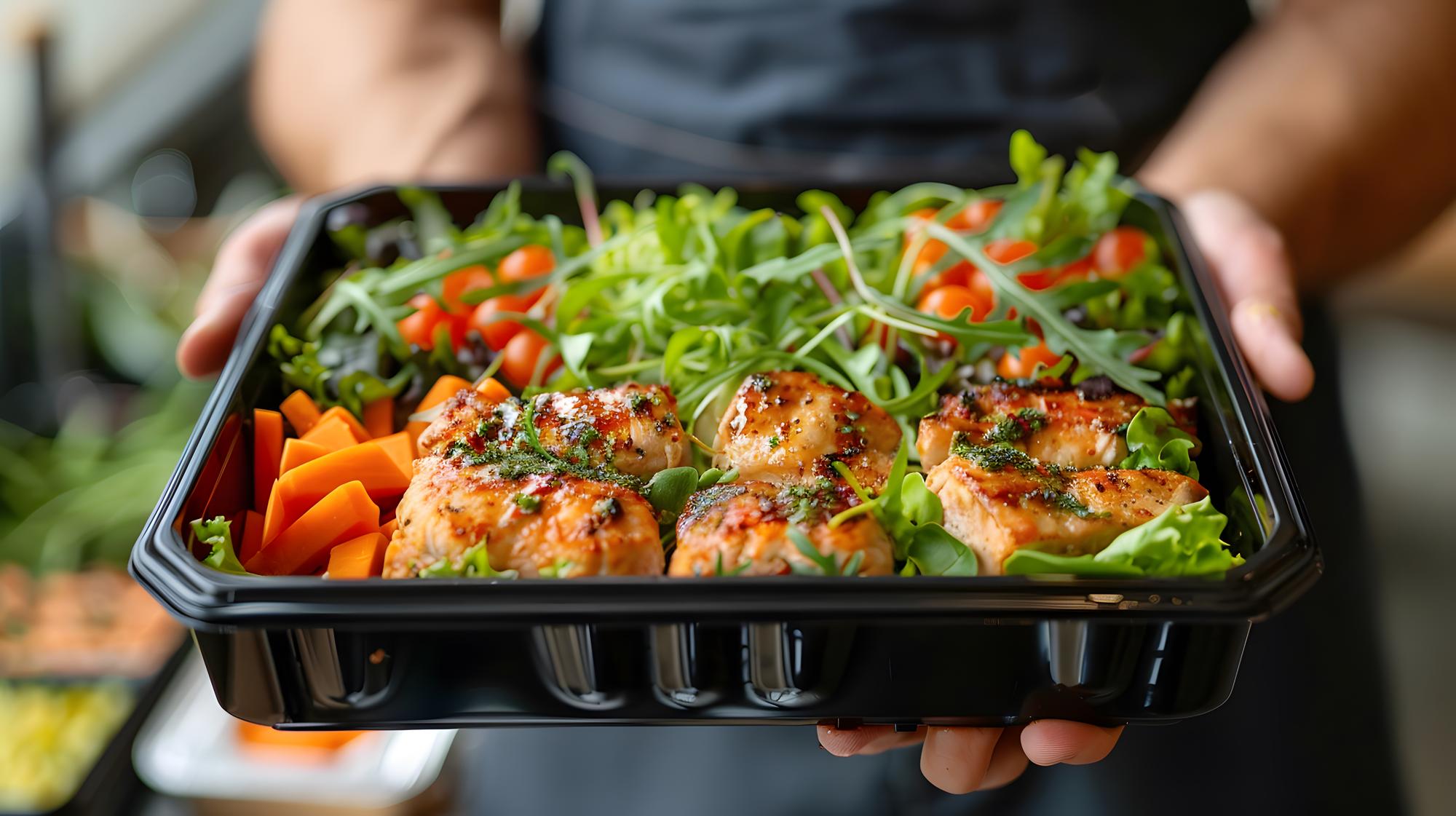 Packed meal boxes ready for delivery